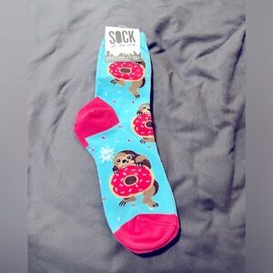 NWT Sock It To Me Snackin Sloth Character Socks